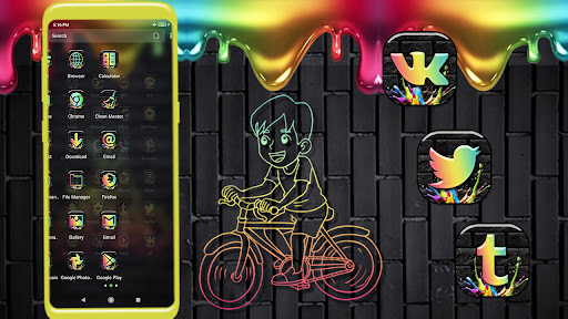 Neon Bicycle Launcher Theme ekran görüntüsü