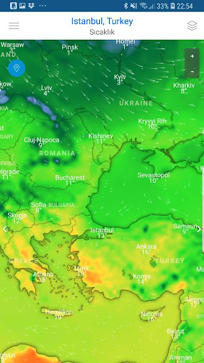 Hava tahmini uygulaması ekran görüntüsü