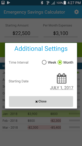 Emergency Savings Calculator ekran görüntüsü
