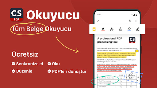 CS PDF Okuyucu PDF Düzenleyici ekran görüntüsü