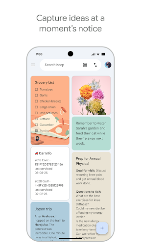 Google Keep - Not ve listeler ekran görüntüsü