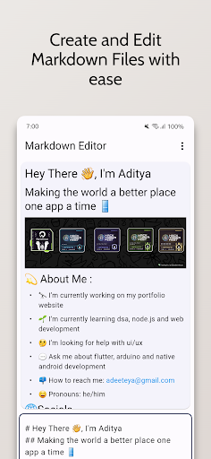 Markdown Editor ekran görüntüsü