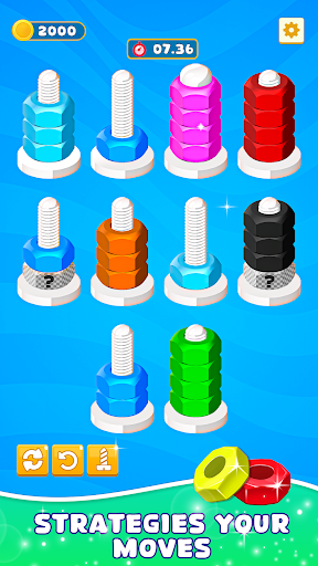 Nuts Color Sort : Bolts Puzzle ekran görüntüsü