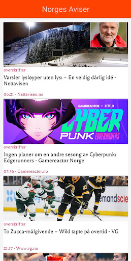 norske aviser ekran görüntüsü
