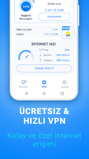 Antivirüs Virüs Temizliği VPN ekran görüntüsü