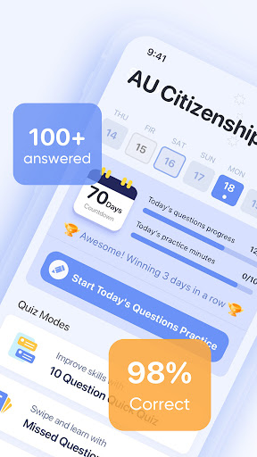 AU Citizenship Test 2026 ekran görüntüsü