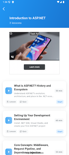 Learn ASP.NET ekran görüntüsü