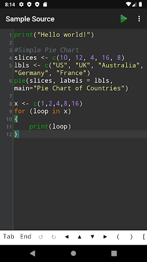 R Programming Compiler ekran görüntüsü