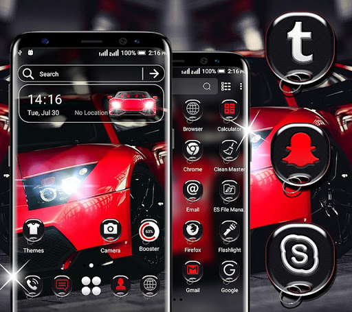 Red Car Launcher Theme ekran görüntüsü