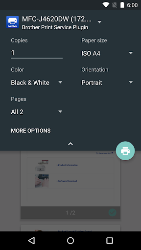 Brother Print Service Plugin ekran görüntüsü
