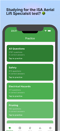ISA Aerial Lift Flashcards ekran görüntüsü