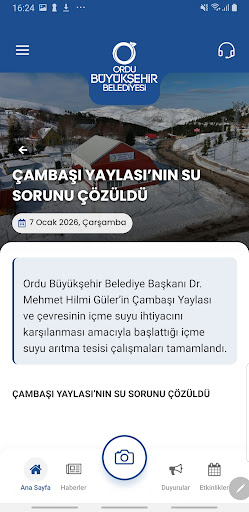 Ordu Büyükşehir Belediyesi ekran görüntüsü