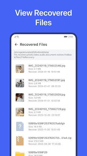 FileRecovery - Restore photos ekran görüntüsü
