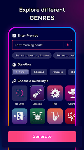 MusyCraft: AI Music Generator ekran görüntüsü