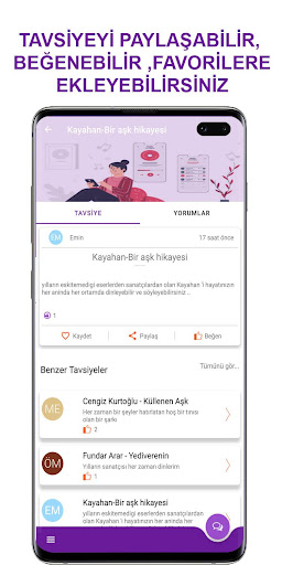 Tavsiye Paylaşım Platformu ekran görüntüsü