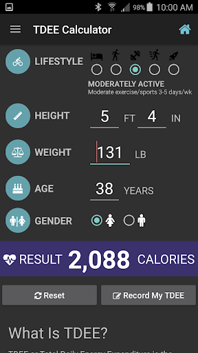 TDEE Calculator & Tracker ekran görüntüsü