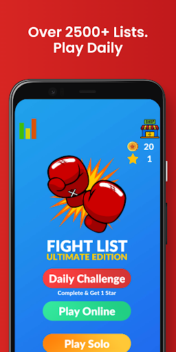 Fight List Ultimate Categories ekran görüntüsü