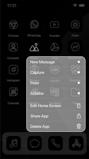 Wow Black or White - Icon Pack ekran görüntüsü