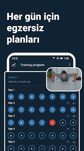 Şınav programi ekran görüntüsü