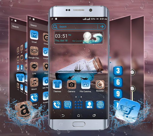 Sea Bottle Launcher Theme ekran görüntüsü