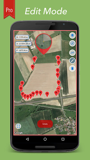 Planimetre GPS alan ölçümü ekran görüntüsü