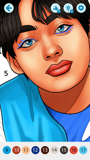 KPOP Idol Coloring by Numbers ekran görüntüsü
