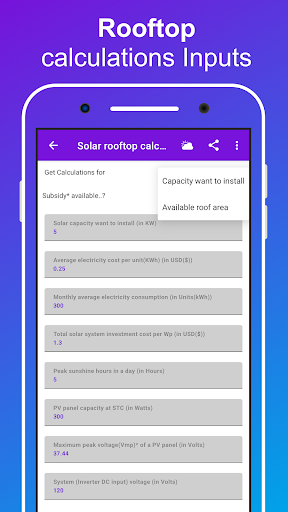 SolarCalc - Solar PV Calc ekran görüntüsü