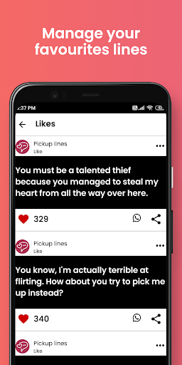 Pickup lines - flirt messages ekran görüntüsü