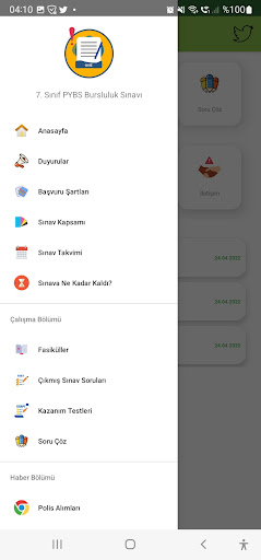 7. Sınıf PYBS Bursluluk Sınavı ekran görüntüsü