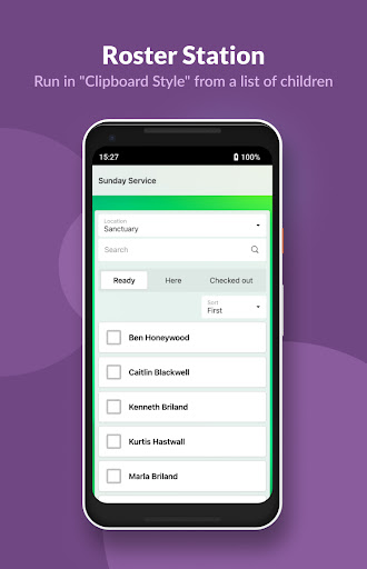 Planning Center Check-Ins ekran görüntüsü