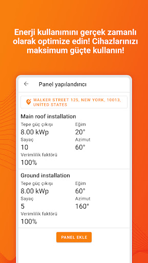 Güneş PV Tahmini ve Uyarılar ekran görüntüsü