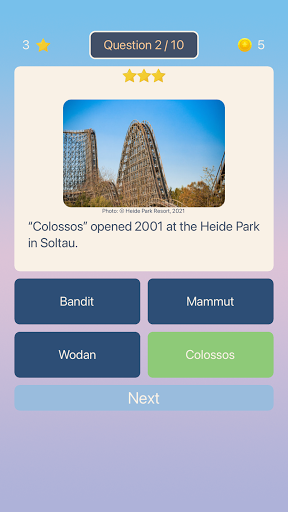 Roller Coaster Quiz ekran görüntüsü