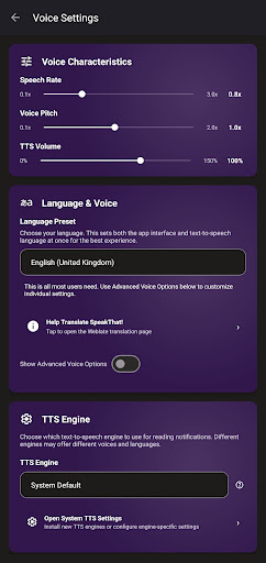 SpeakThat! Notification Reader ekran görüntüsü