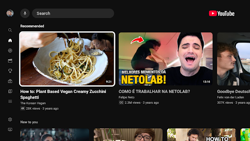 YouTube for Android TV ekran görüntüsü