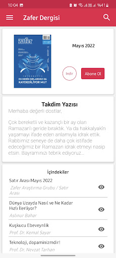 Zafer Dergisi ekran görüntüsü