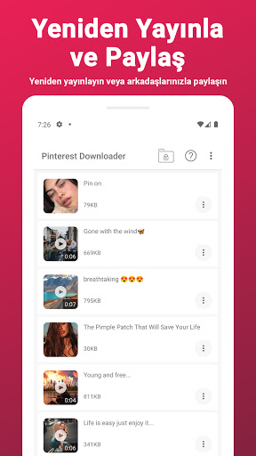 Pinterestten Video indirme ekran görüntüsü