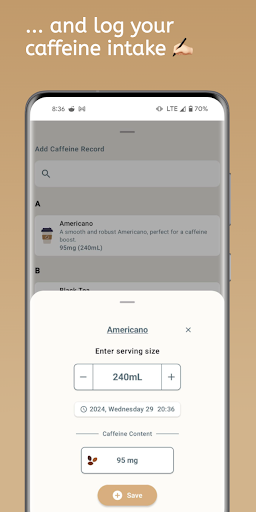 CaffeInMe - Caffeine Tracker ekran görüntüsü