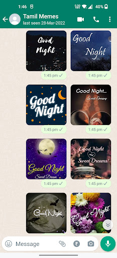 Good Night Stickers ekran görüntüsü