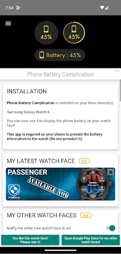 Phone Battery Complication ekran görüntüsü