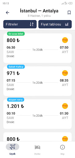 SkyLiner: Uçuş ve Otel ekran görüntüsü