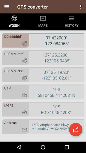 GPS coordinate converter ekran görüntüsü