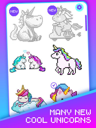 Pixel Unicorns Coloring Book ekran görüntüsü