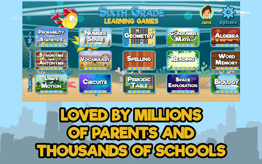Sixth Grade Learning Games ekran görüntüsü