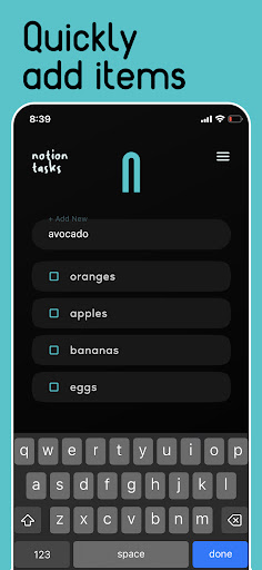 Notion Widget Tasks ekran görüntüsü