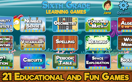 Sixth Grade Learning Games ekran görüntüsü