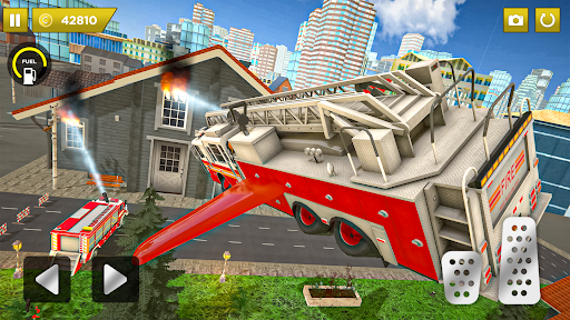 Flying Fire Truck Driving Sim ekran görüntüsü
