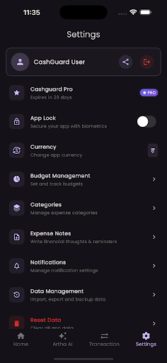 Cashguard - Expense Tracker ekran görüntüsü