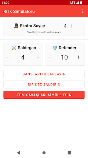 Risk Savaş Simülatörü ekran görüntüsü