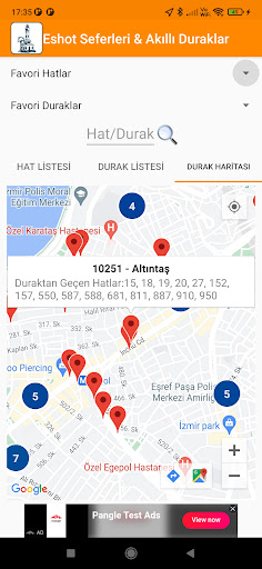 İzmir Akıllı Durak / Otobüs ekran görüntüsü