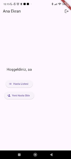 hasta kayıt app ekran görüntüsü